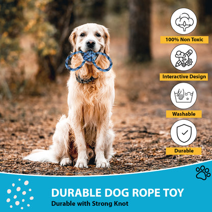 Durable 2-in-1 Dog Rope Toy – Fetch Ball & Tug of War Rope for Small to Large Breeds