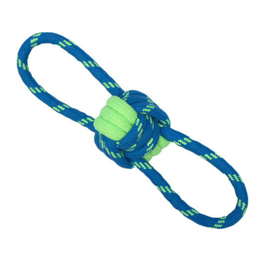 Durable 2-in-1 Dog Rope Toy – Fetch Ball & Tug of War Rope for Small to Large Breeds